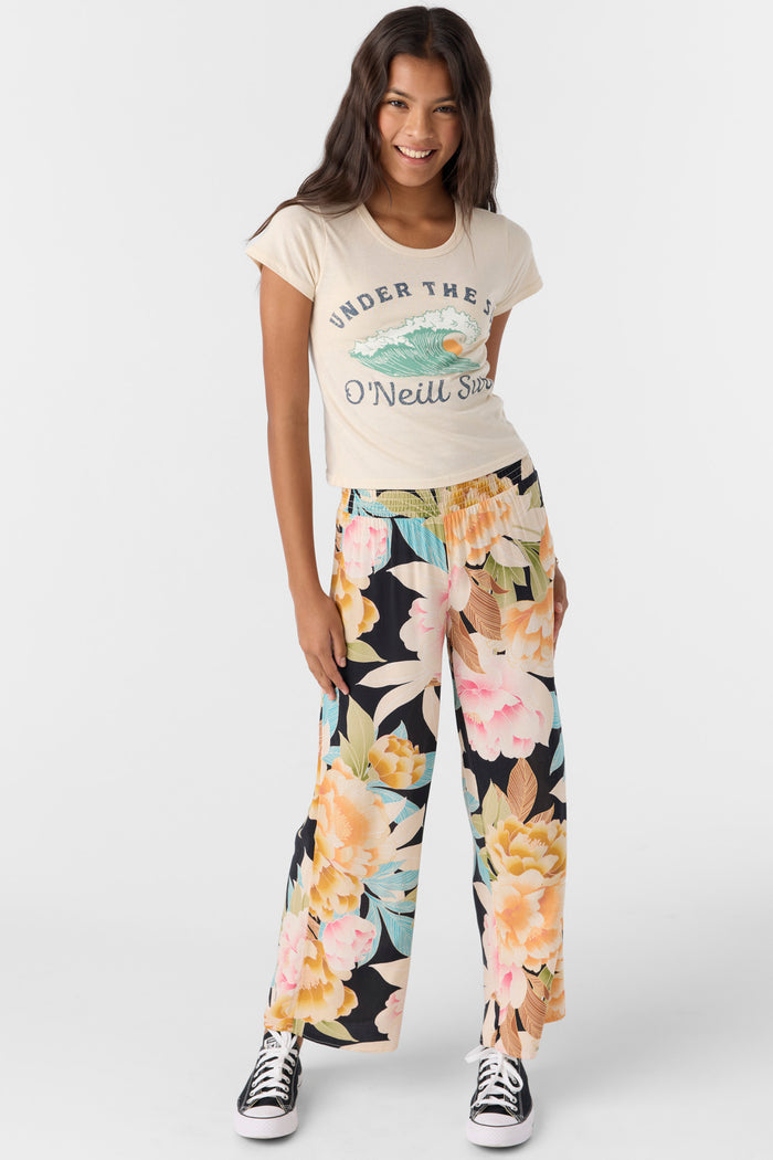 Girl's Torrie Mikah Floral Pants - Black | O'Neill