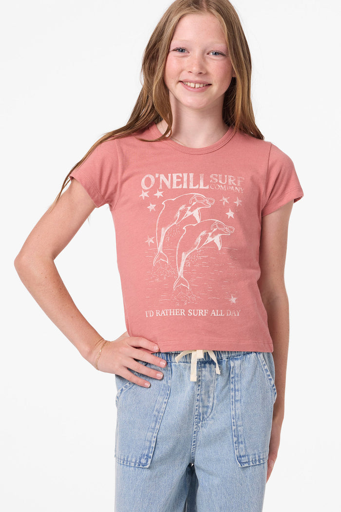 Girl's Willa Skimmer Tee - Canyon Rose | O'Neill