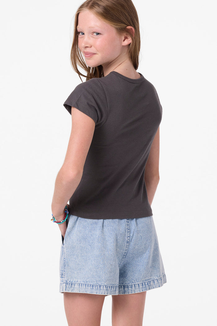 Girl's Willa Skimmer Tee - Washed Black | O'Neill