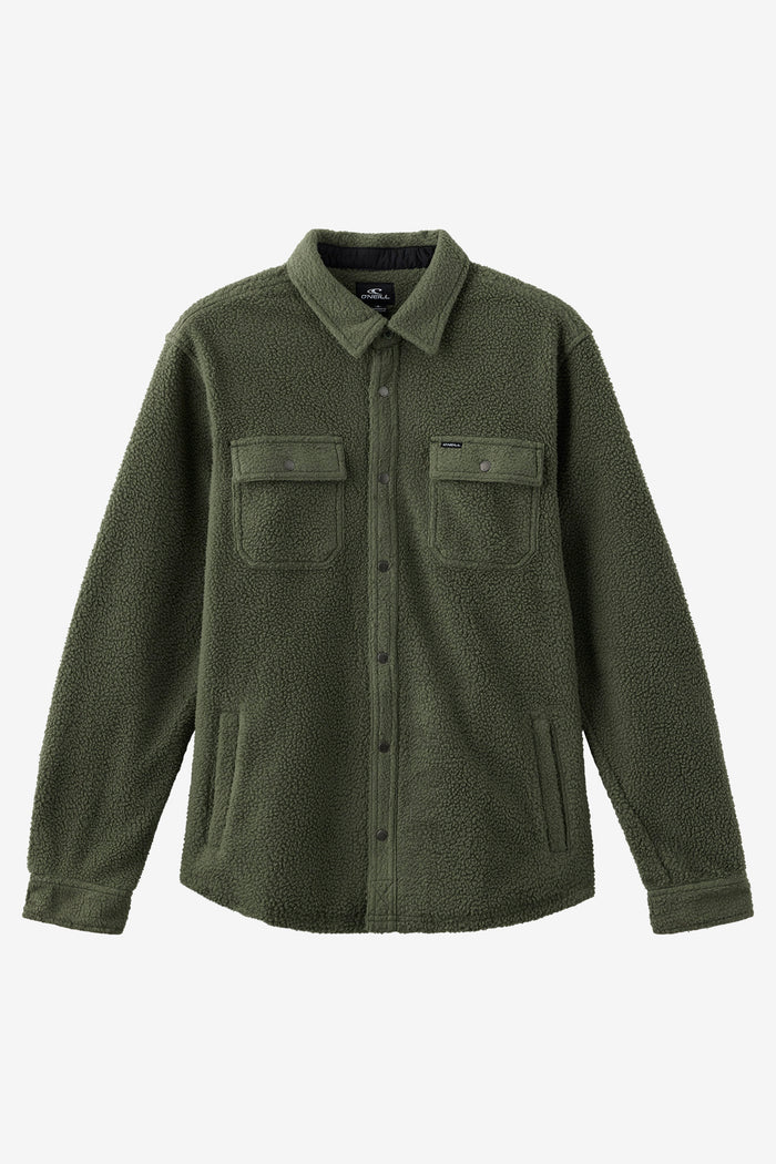 Glacier High Pile Superfleece Standard Fit Overshirt - Dark Olive | O'Neill