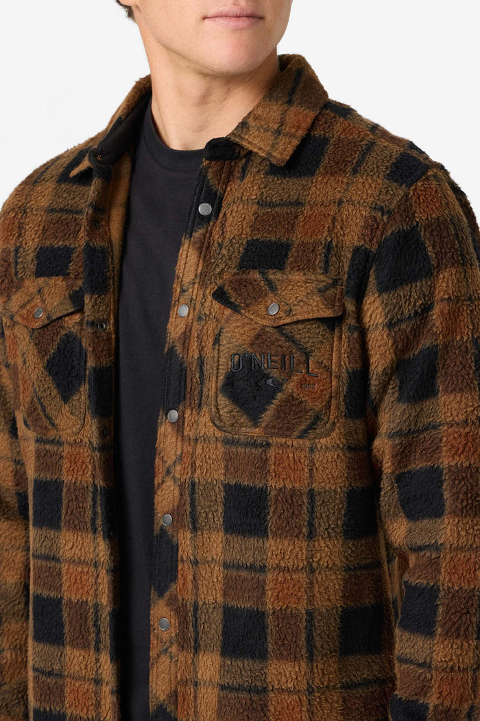 Glacier High Pile Superfleece Standard Fit Overshirt - Dark Khaki | O'Neill
