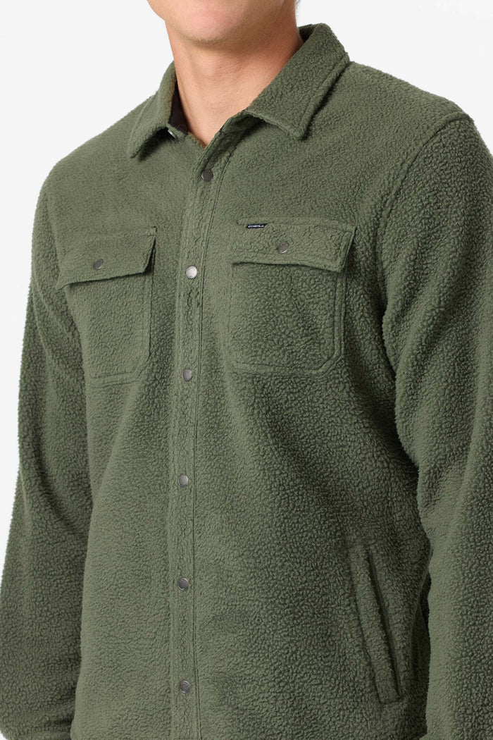 Glacier High Pile Superfleece Standard Fit Overshirt - Dark Olive | O'Neill