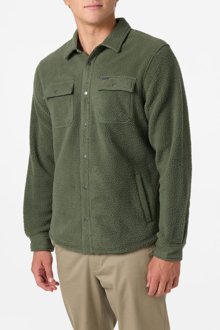 Glacier High Pile Superfleece Standard Fit Overshirt - Dark Olive | O'Neill