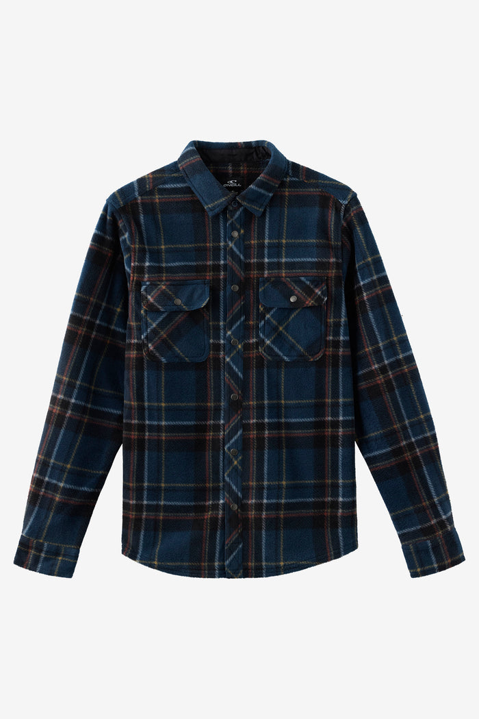 Glacier Plaid Superfleece Standard Fit Long Sleeve Shirt - Midnight Navy | O'Neill