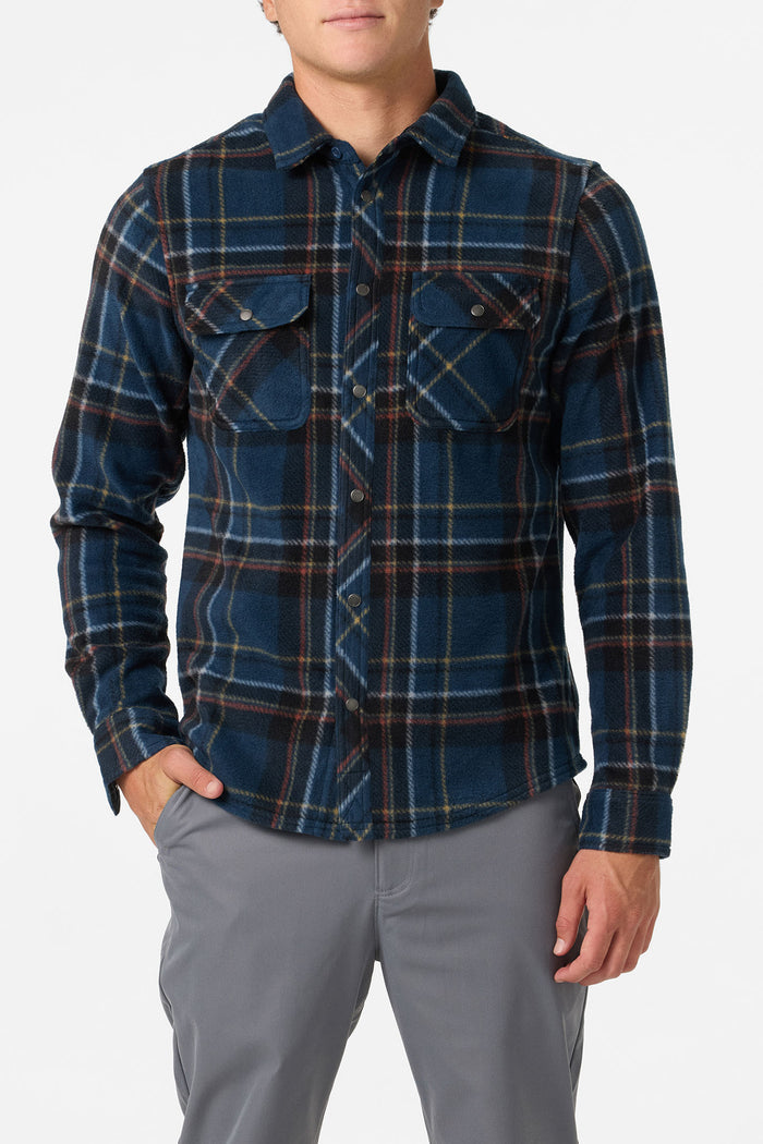 Glacier Plaid Superfleece Standard Fit Long Sleeve Shirt - Midnight Navy | O'Neill
