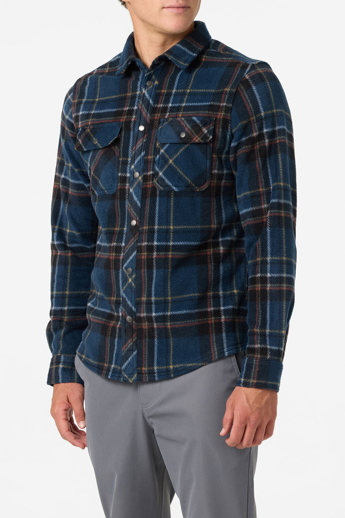 Glacier Plaid Superfleece Standard Fit Long Sleeve Shirt - Midnight Navy | O'Neill