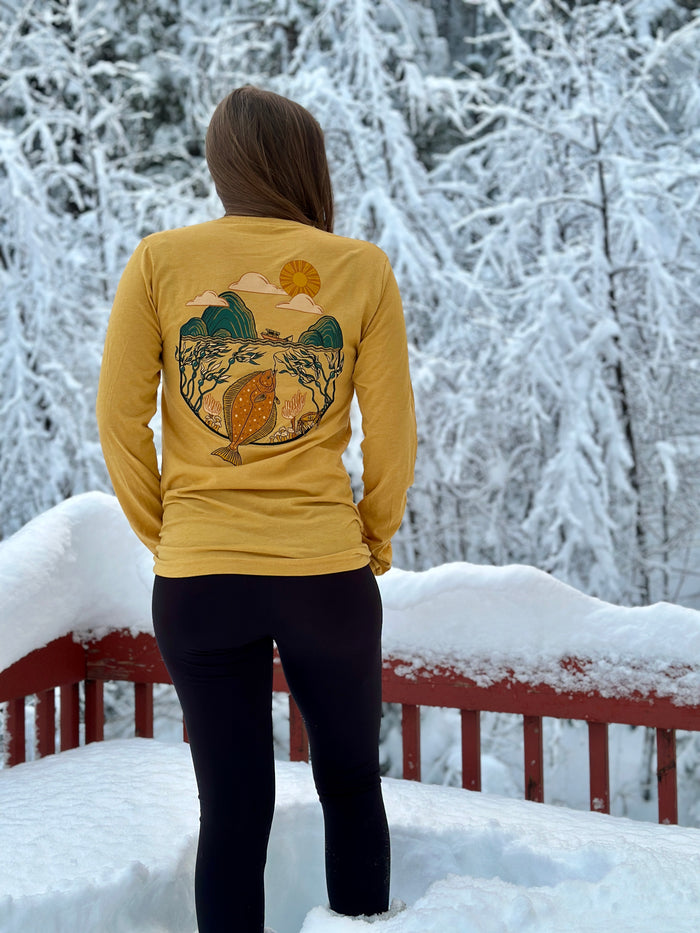 Halibut Fishing Long Sleeve Tee - Unisex