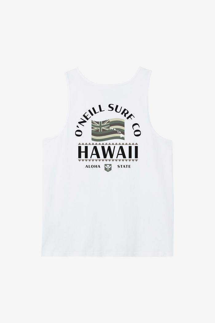 Hawaii Flag Standard Fit Tank - White | O'Neill