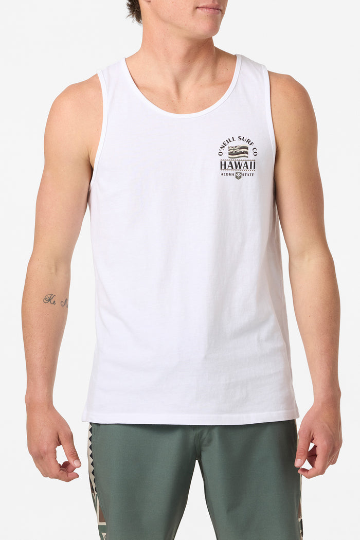 Hawaii Flag Standard Fit Tank - White | O'Neill