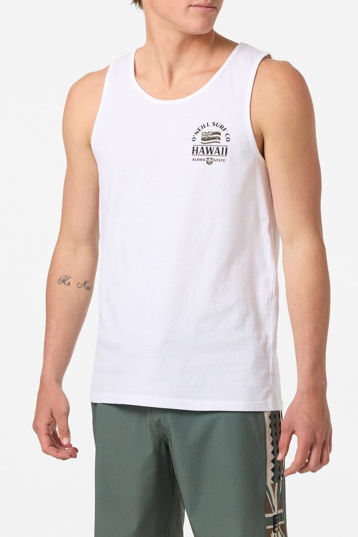 Hawaii Flag Standard Fit Tank - White | O'Neill