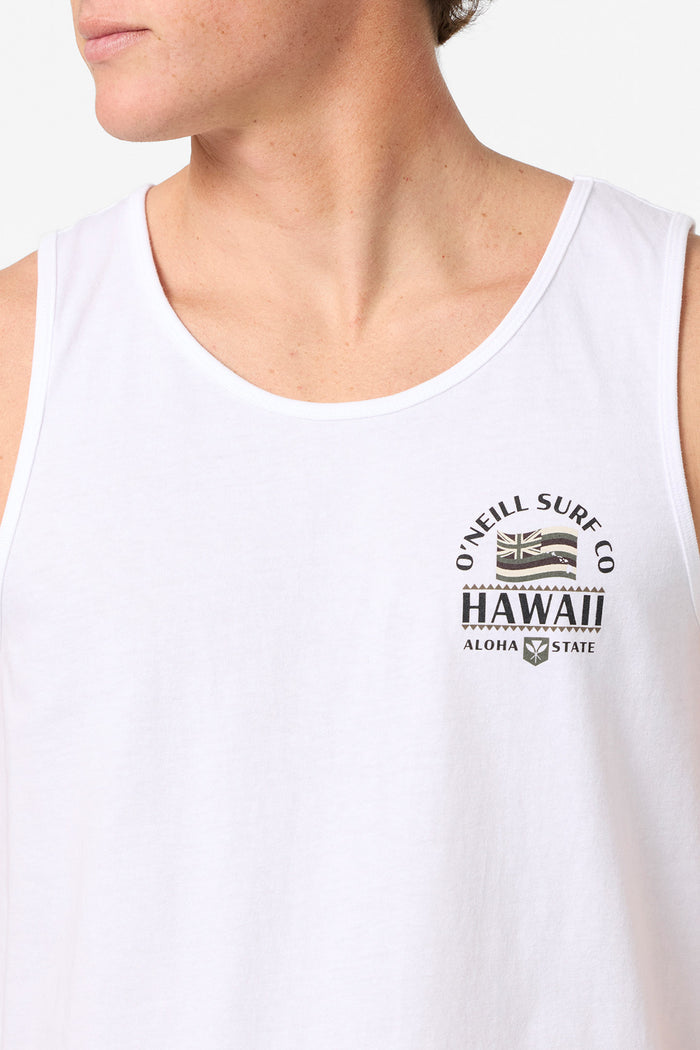 Hawaii Flag Standard Fit Tank - White | O'Neill