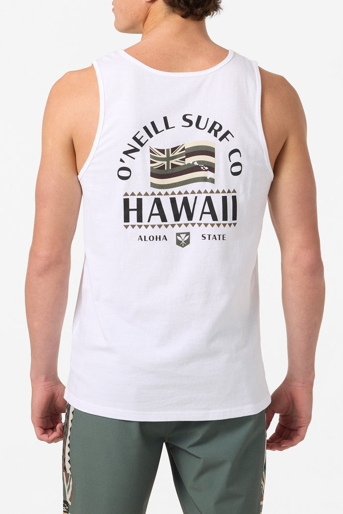 Hawaii Flag Standard Fit Tank - White | O'Neill