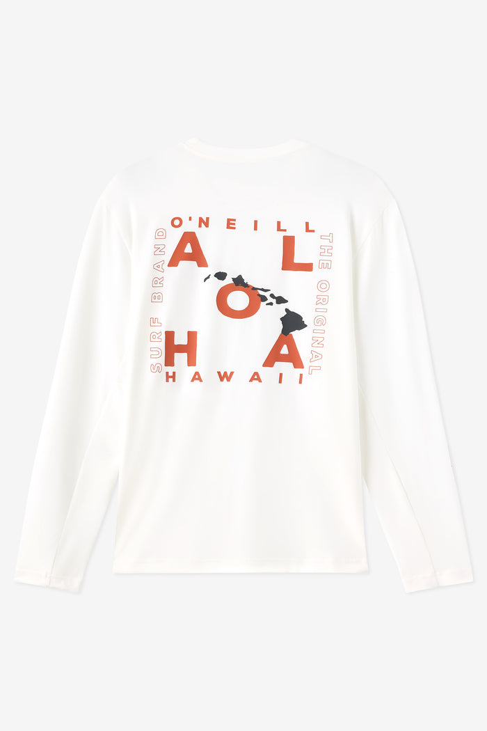 Hawaii Layout UPF Long Sleeve Standard Fit Tee - White | O'Neill