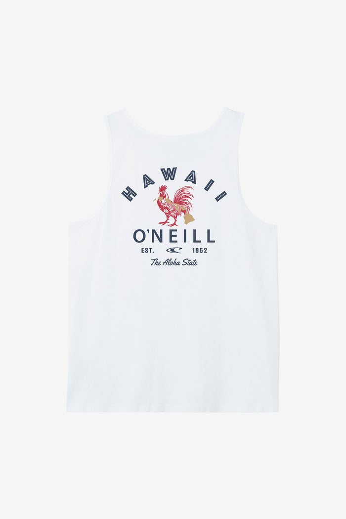 Hawaii Rooster Standard Fit Tank - White | O'Neill