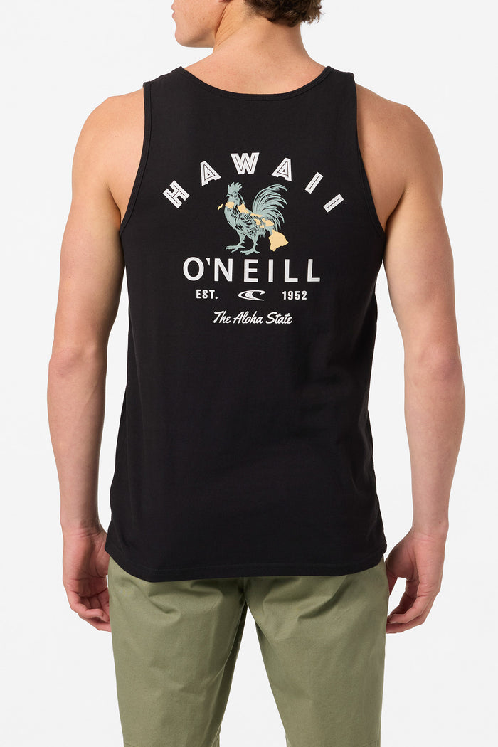 Hawaii Rooster Standard Fit Tank - Black | O'Neill