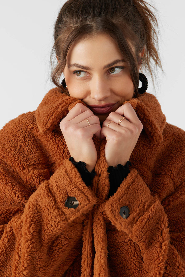 Heath High Pile Oversized Fleece Jacket - Sierra | O'Neill