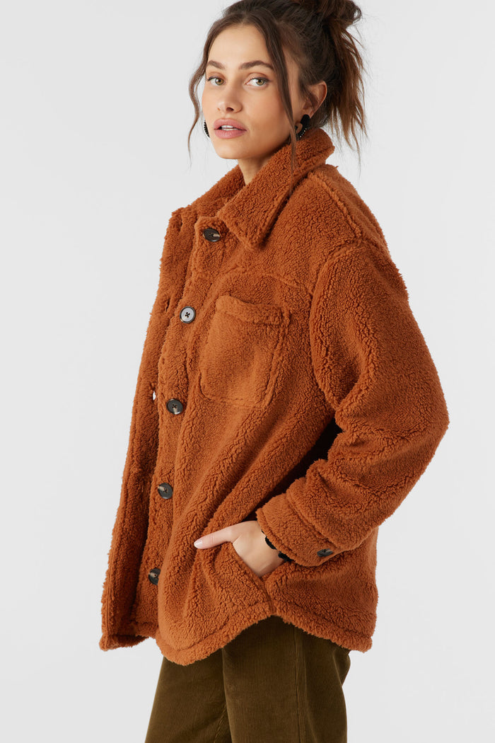 Heath High Pile Oversized Fleece Jacket - Sierra | O'Neill