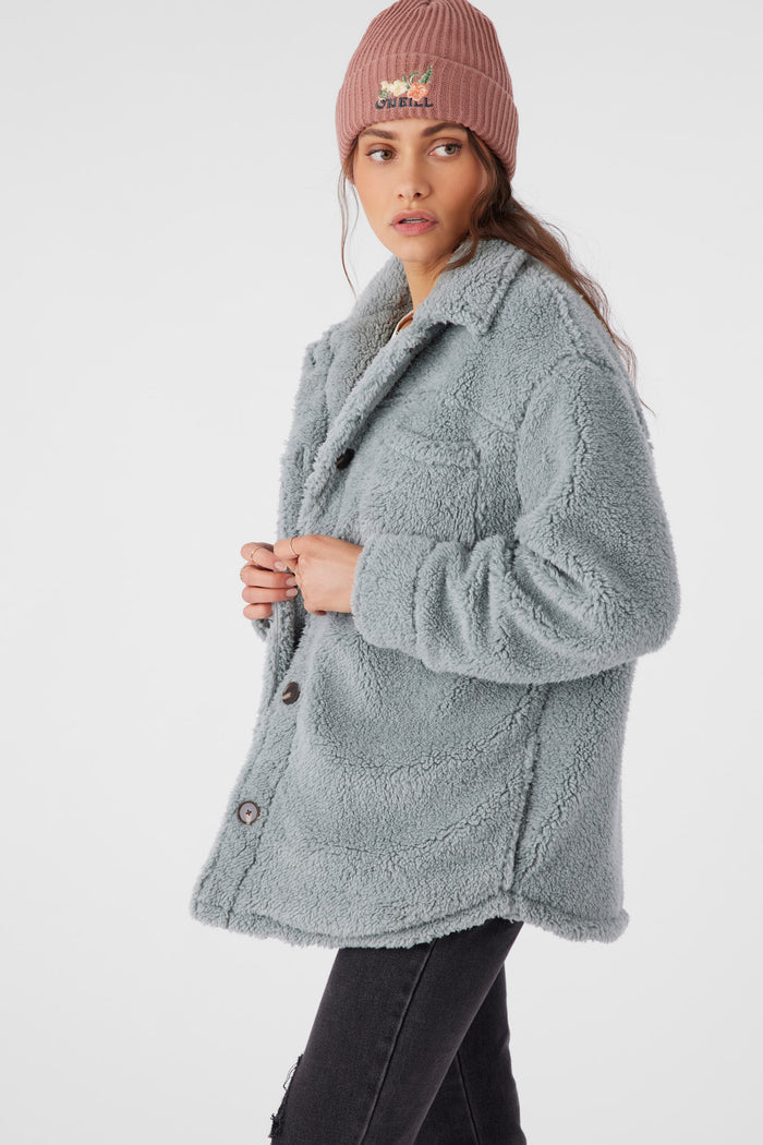 Heath High Pile Oversized Fleece Jacket - Silver Blue | O'Neill