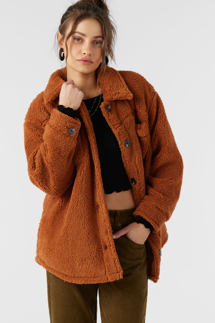 Heath High Pile Oversized Fleece Jacket - Sierra | O'Neill