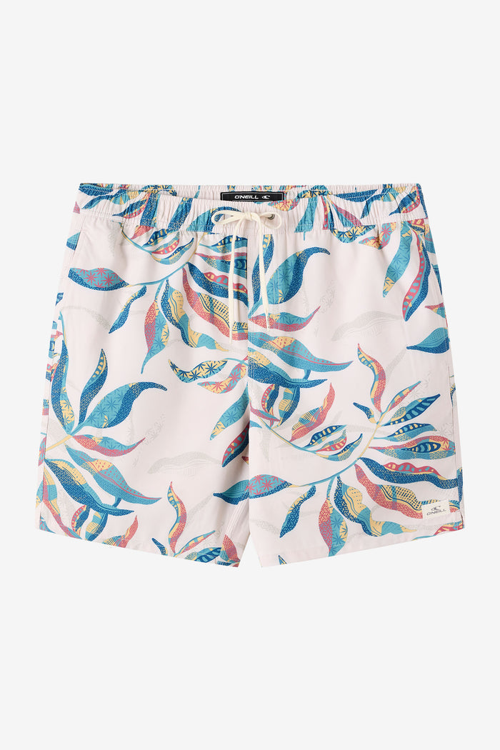 Hermosa Elastic Waist Lined 17" Swim Trunks - Cream 3 | O'Neill