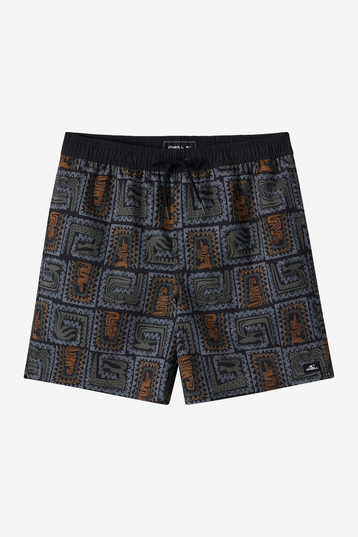 Hermosa Elastic Waist Lined 17" Swim Trunks - Black | O'Neill