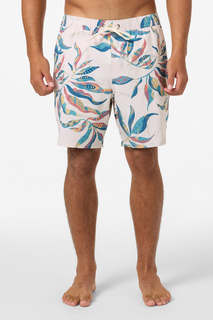 Hermosa Elastic Waist Lined 17" Swim Trunks - Cream 3 | O'Neill