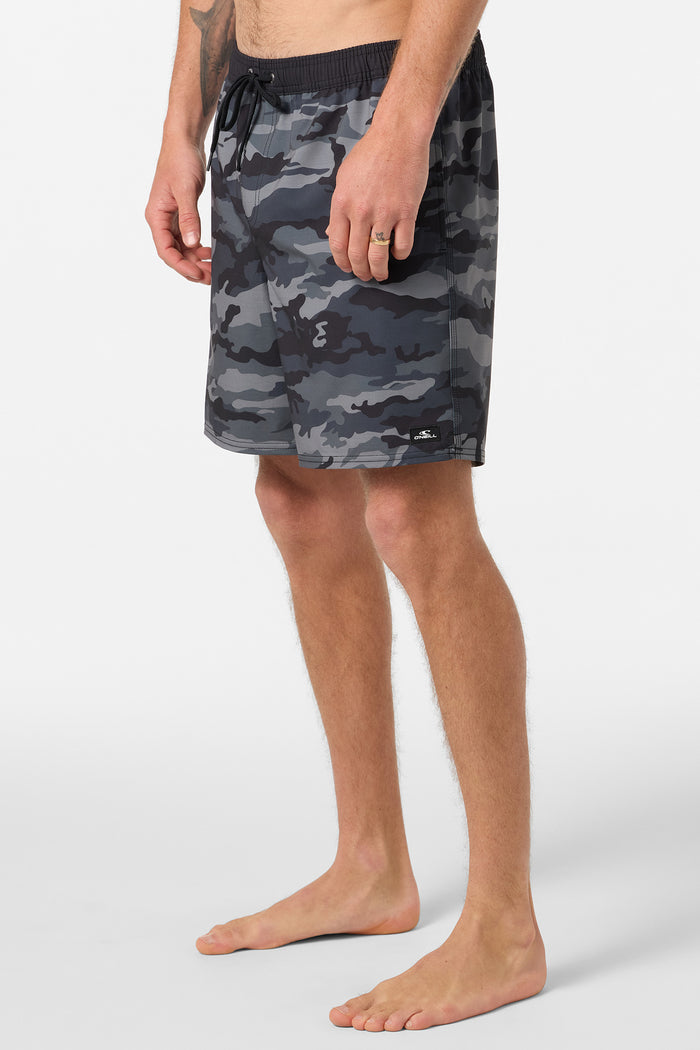 Hermosa Elastic Waist Lined 17" Swim Trunks - Black Camo | O'Neill