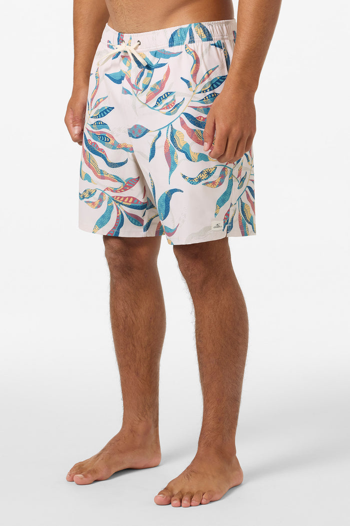 Hermosa Elastic Waist Lined 17" Swim Trunks - Cream 3 | O'Neill