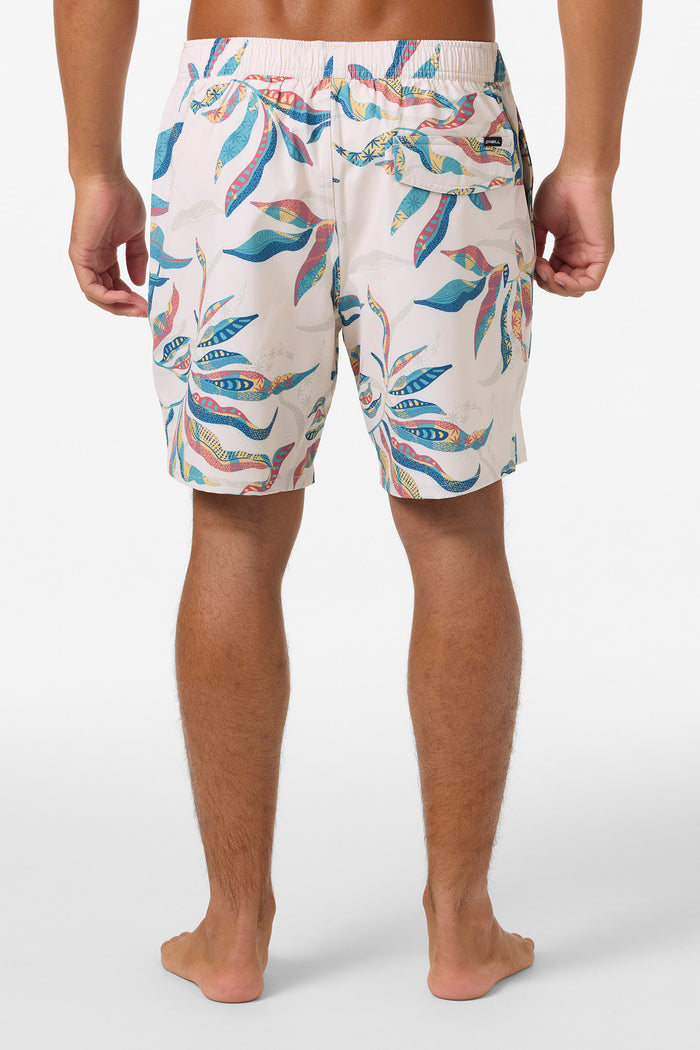 Hermosa Elastic Waist Lined 17" Swim Trunks - Cream 3 | O'Neill