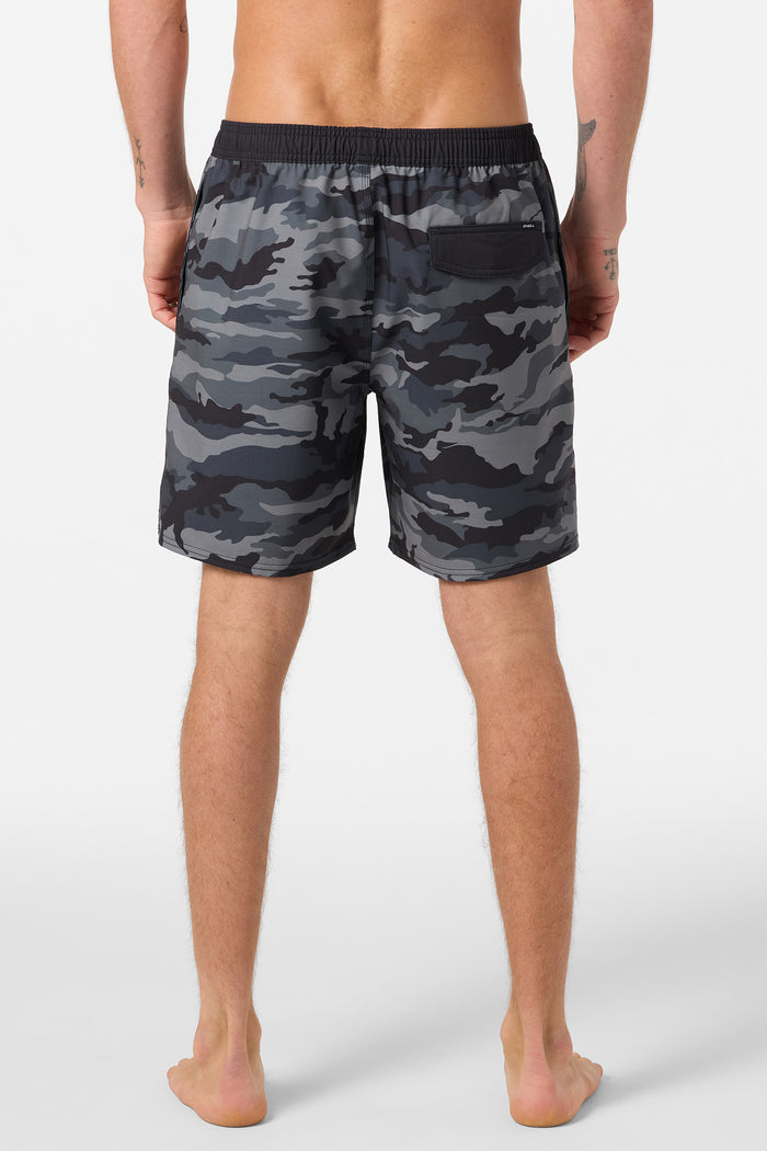 Hermosa Elastic Waist Lined 17" Swim Trunks - Black Camo | O'Neill