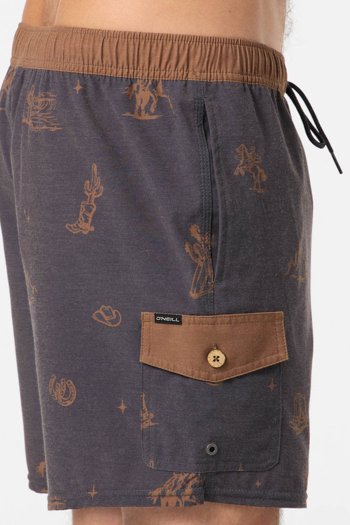 Hermosa Retro 17" Elastic Waist Swim Trunks - Phantom | O'Neill
