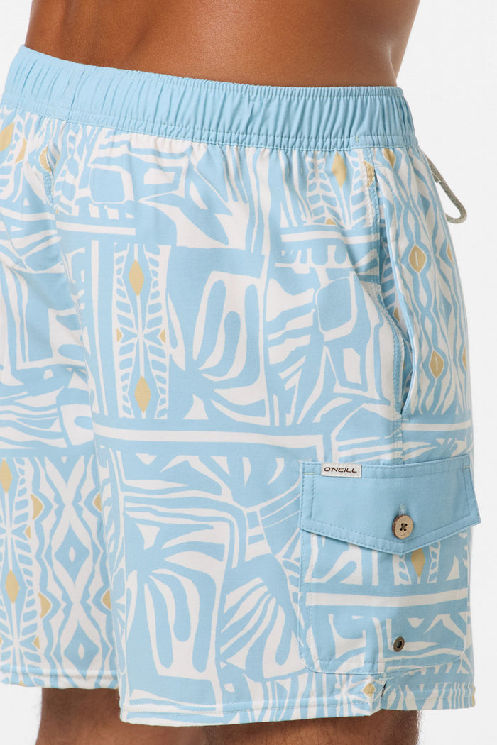 Hermosa Retro 17" Elastic Waist Swim Trunks - Cream | O'Neill