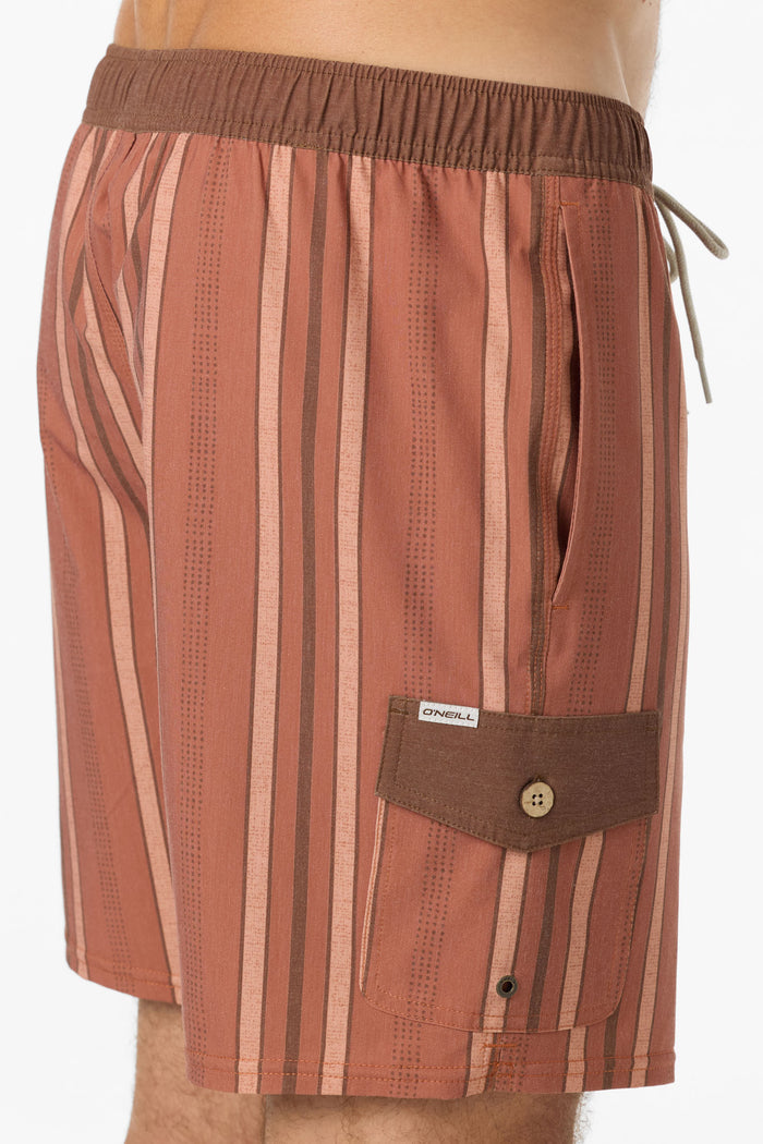 Hermosa Retro Elastic Waist 17" Swim Trunks - Clay | O'Neill