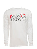 Holiday Huskies T-shirt, Puppy Dogs wearing santa hats
