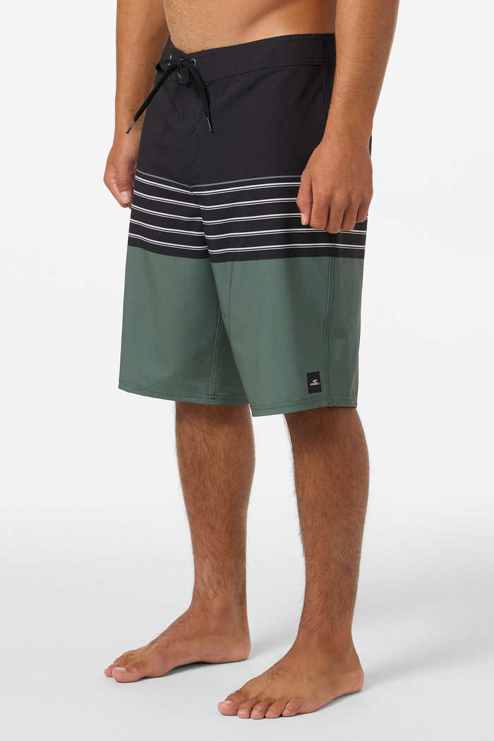 Hyperfreak Heat Stripe 21" Boardshorts - Dark Olive | O'Neill
