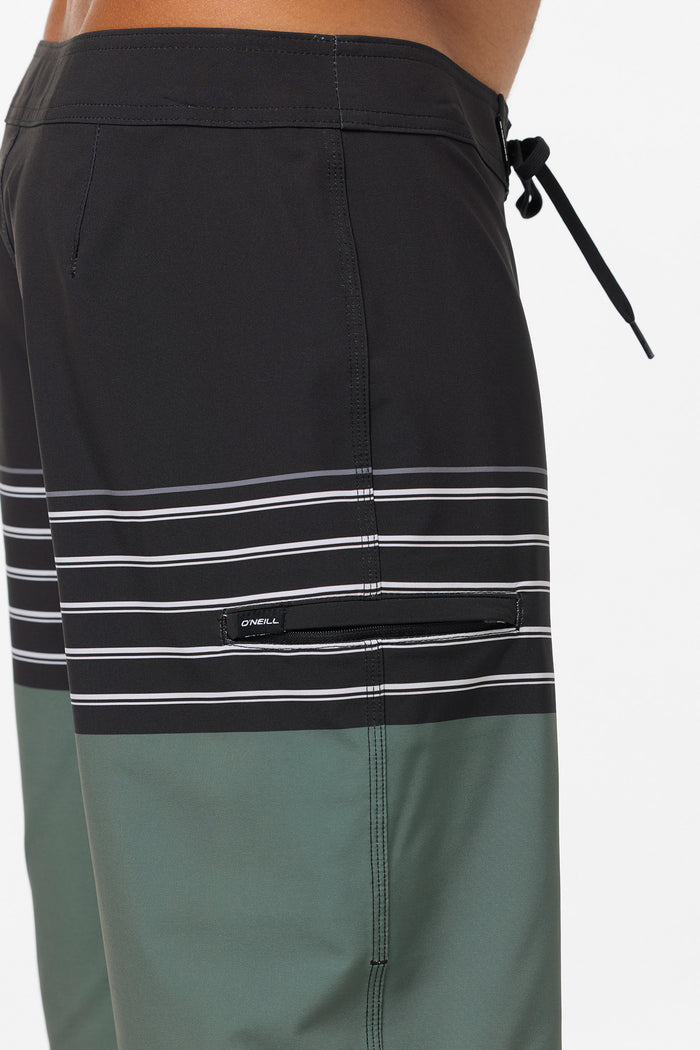 Hyperfreak Heat Stripe 21" Boardshorts - Dark Olive | O'Neill