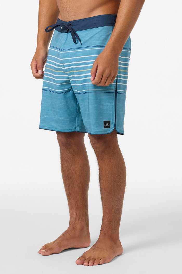 Hyperfreak Heat Stripe Scallop 18" Boardshorts - Stormy | O'Neill