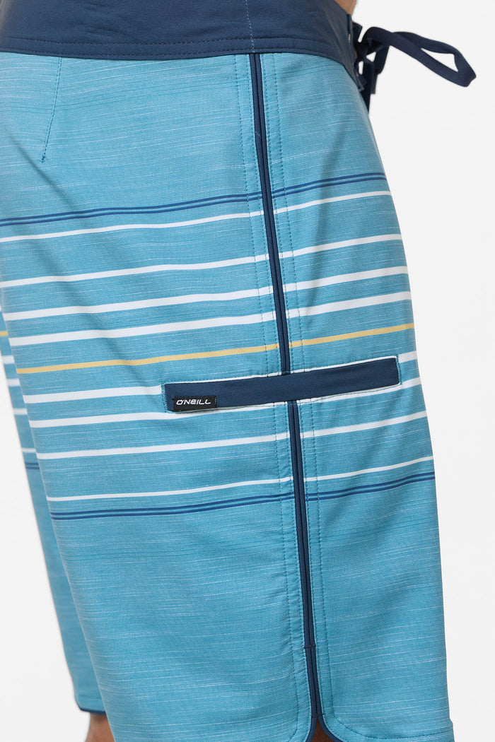 Hyperfreak Heat Stripe Scallop 18" Boardshorts - Stormy | O'Neill