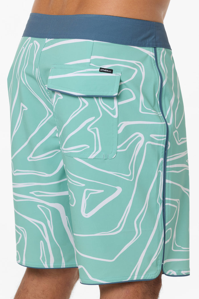 Hyperfreak Mysto Scallop 19" Boardshorts - Green | O'Neill