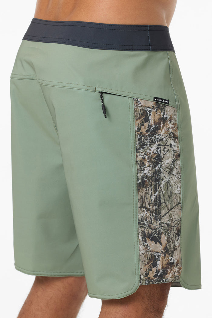 Hyperfreak Tech Panel 18" Boardshorts - Oil Green | O'Neill