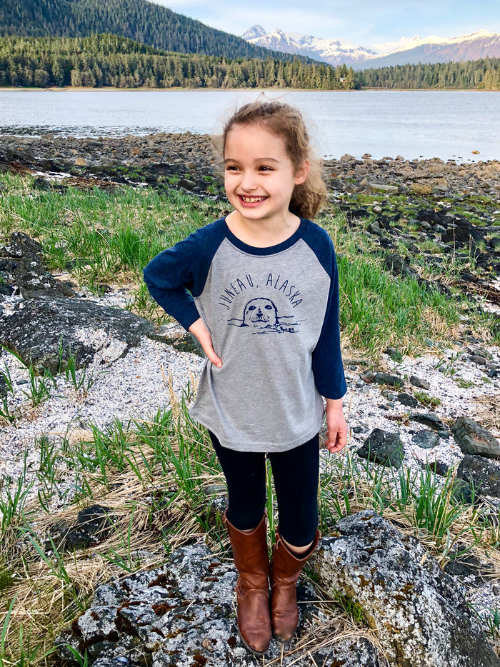 Juneau Alaska Seal Baseball T-Shirt Youth