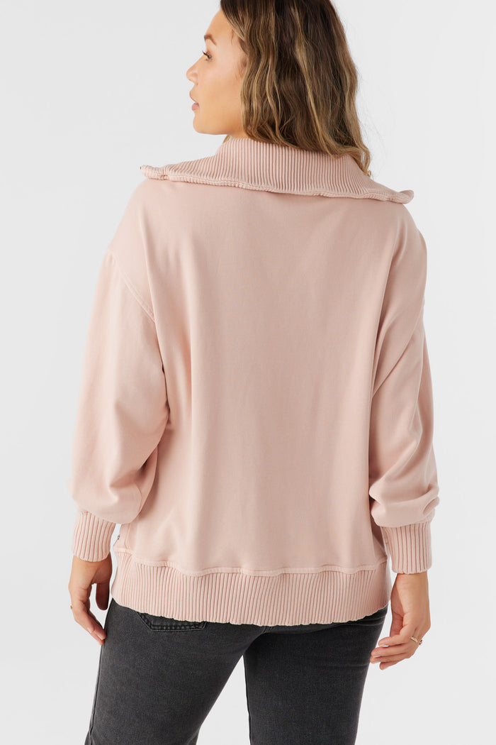 Karma French Terry Half Zip Pullover - Rose Dust | O'Neill