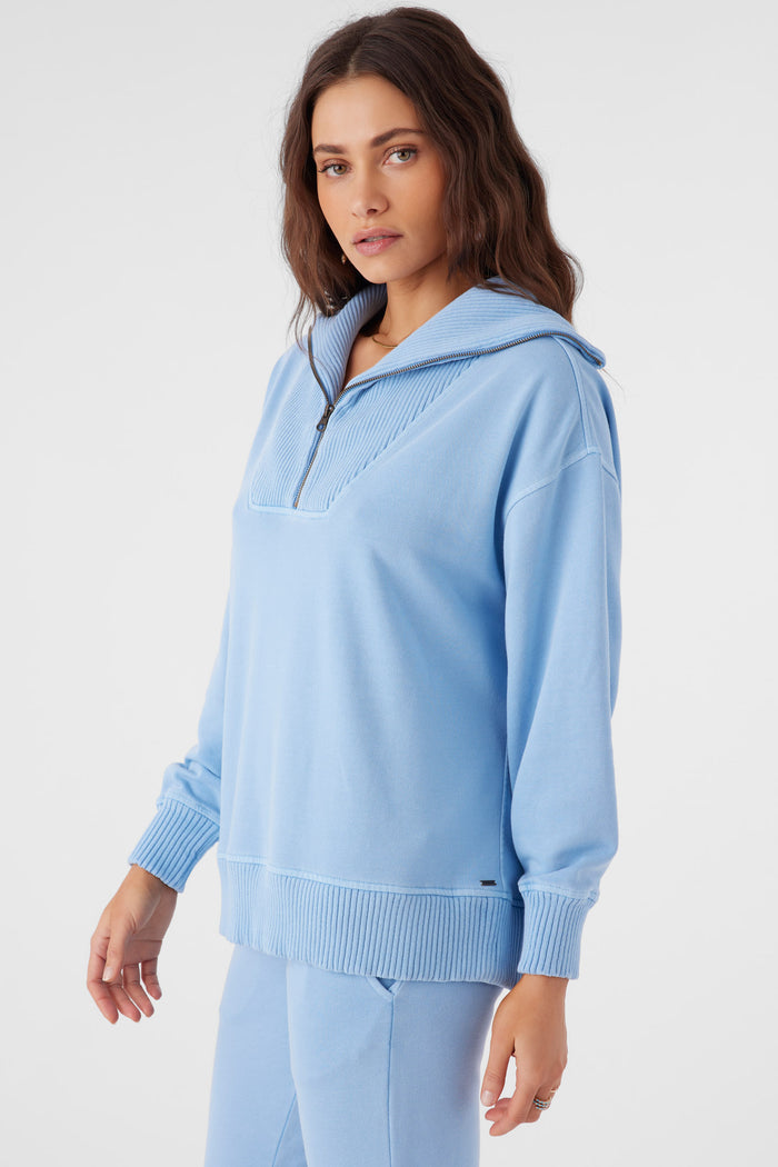 Karma French Terry Half Zip Pullover - Chambray | O'Neill