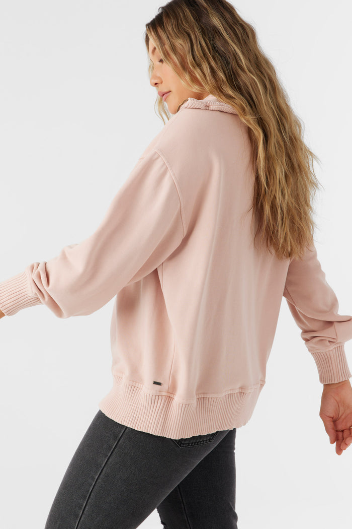 Karma French Terry Half Zip Pullover - Rose Dust | O'Neill