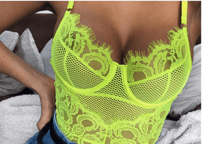 Lace Bodysuit Lingerie with Floral Design - House of Beauty