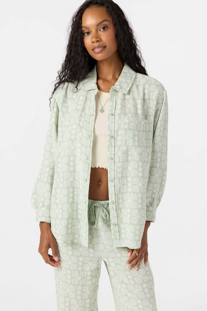 Leni Relaxed Geo Long Sleeve Top - Seafoam | O'Neill