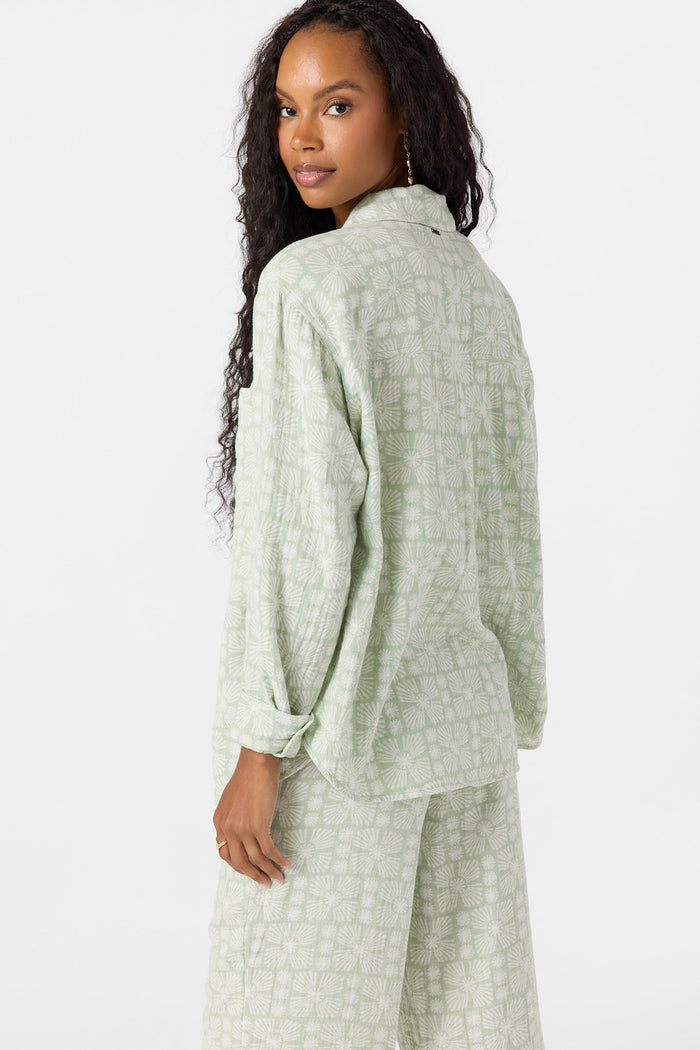 Leni Relaxed Geo Long Sleeve Top - Seafoam | O'Neill