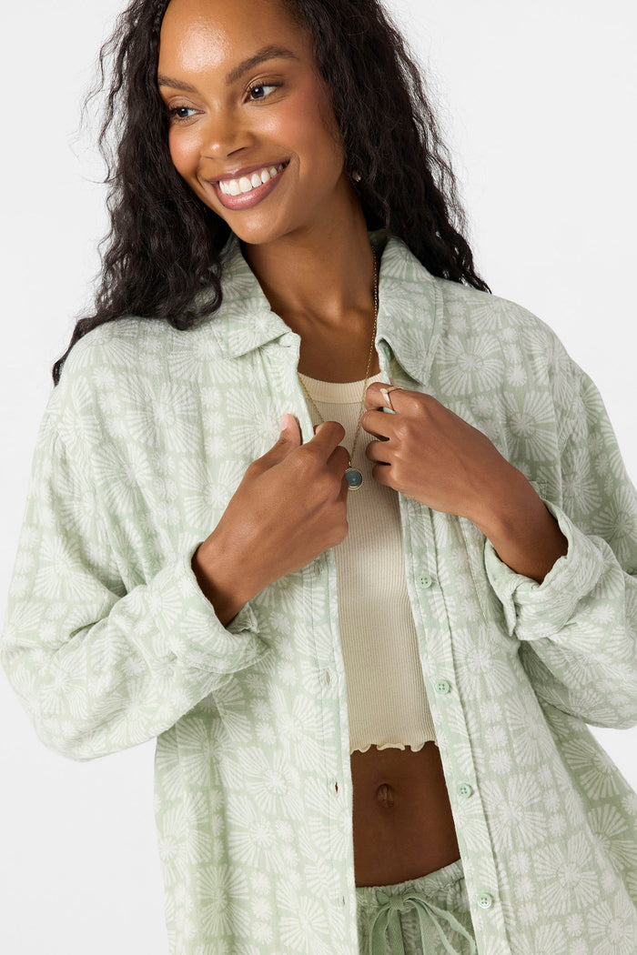 Leni Relaxed Geo Long Sleeve Top - Seafoam | O'Neill