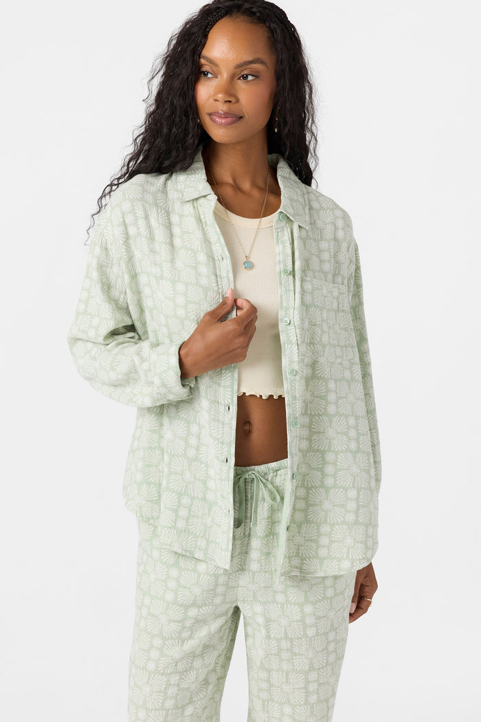 Leni Relaxed Geo Long Sleeve Top - Seafoam | O'Neill