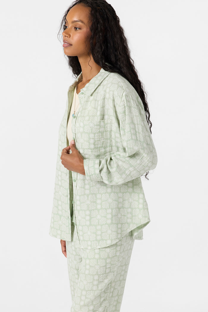 Leni Relaxed Geo Long Sleeve Top - Seafoam | O'Neill